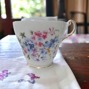 Regency Vintage Bone China Tea Cup with Floral and Gold Trim